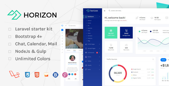 Horizon - Laravel + Bootstrap 4 Admin Dashboard Template