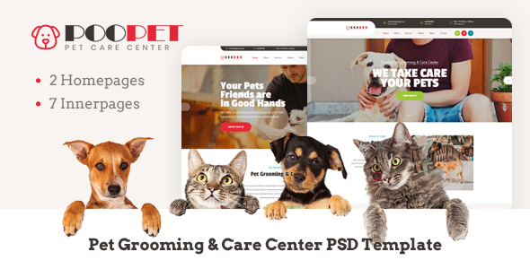 Poopet - Pet Grooming & Care Center PSD Template