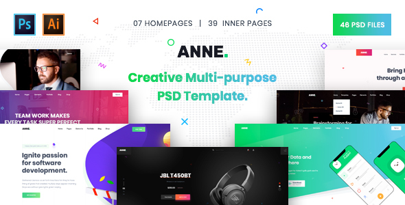 Anne - Creative Multi-Purpose PSD Template product preview