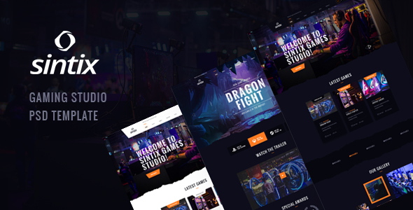Sintix - Gaming Studio PSD Template