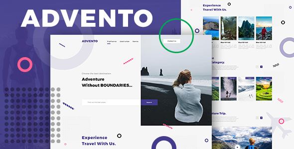 Advento - Travel One Page PSD