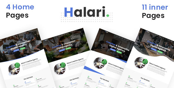 Halari - Multi Purpose Parallax Business Landing Page PSD Template