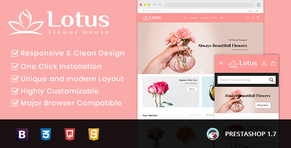 Lotus - Flower House Prestashop 1.7 - 9.x Responsive Theme