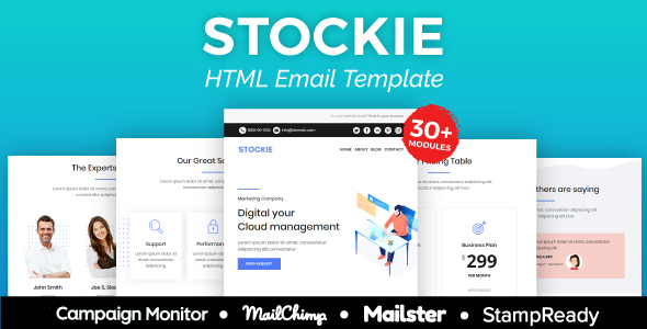 Stockie Agency - Multipurpose Responsive Email Template 30+ Modules - Mailster & Mailchimp