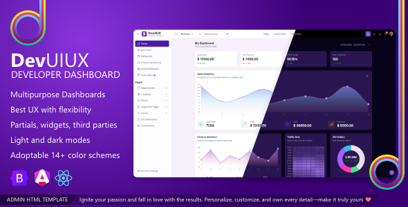 DevUIUX - Multipurpose Bootstrap 5 HTML Template Angular React Starter Kit
