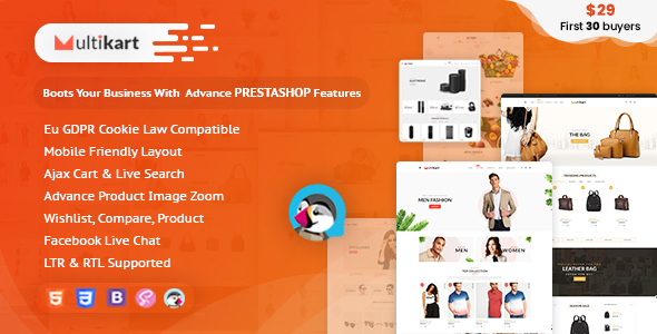 Multikart Prestashop Theme for Fashion | Watches| Bags | Shoes | Accessories
