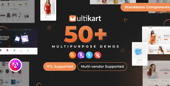 Multikart - Responsive Angular 22 eCommerce + Admin + Invoice + Email Template