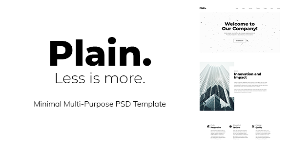 Plain - Minimal Multi-Purpose PSD Template