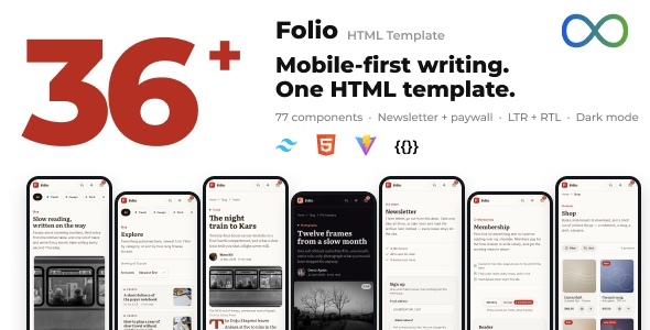 Folio | Mobile-First Blog & Newsletter HTML Template