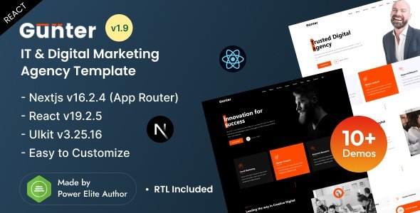 Gunter - React Next.js 16 IT Solutions Agency Template
