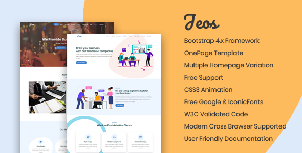 Jeos - SEO Friendly Bootstrap Template product preview