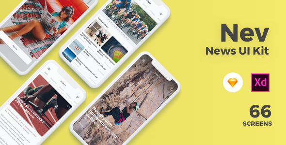 Product preview supplied for Nev - News Sketch UI Kit