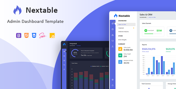 Nextable - Responsive Admin Dashboard Template