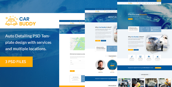 AutoBuddy - Car Wash & Detailing Center PSD Template