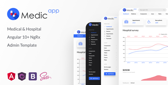 MedicApp - Medical & Hospital Angular 15+ NgRx Admin Template listing image