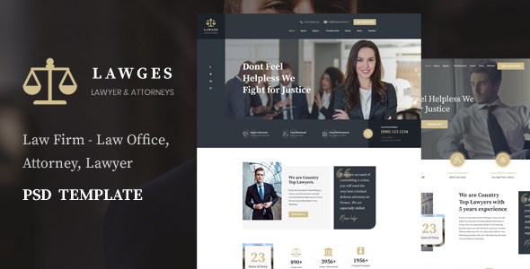 Lawges - Lawyer and Law Firm  PSD Template