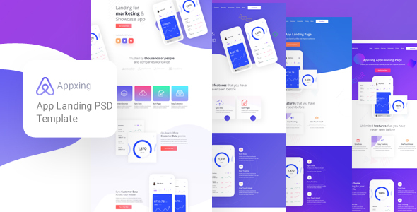 Appxing - App Landing PSD Template