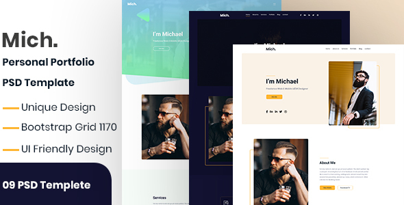 Mich.-Personal Portfolio PSD Template