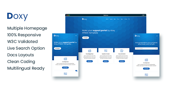 Doxy - Knowledge Base Ghost Documentation Theme I Ghost Docs Template