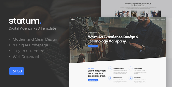 Statum - Digital Agency PSD Template