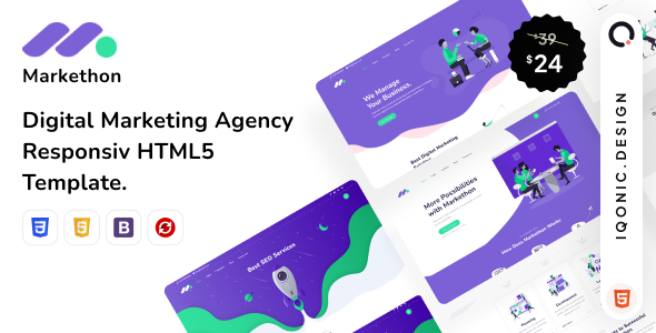 Product preview supplied for Markethon - Modern Digital Marketing Agency HTML Template