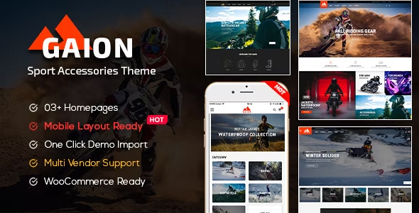 Gaion - Sport Accessories Shop WordPress WooCommerce Theme (Mobile Layout Ready)