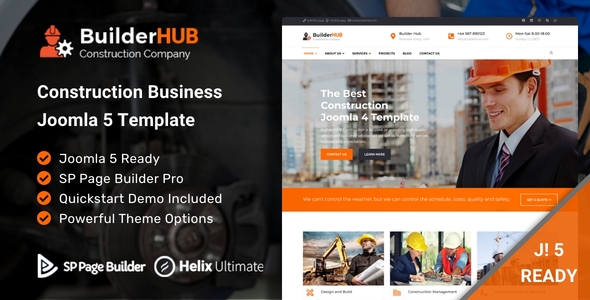 Builder HUB- Construction Business Joomla 5 Template