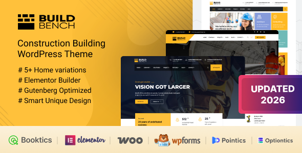 Buildbench - Construction Business WordPress Theme