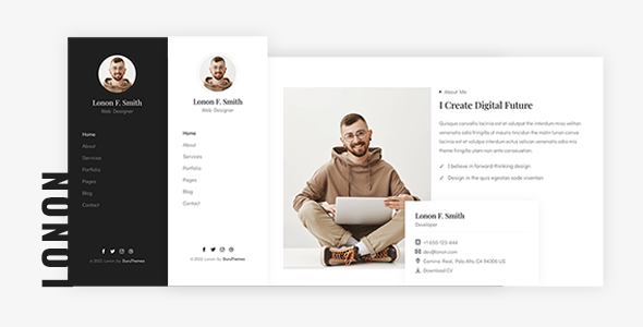Lonon - Personal Resume Portfolio & vCard Template