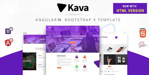 Kava - Angular 16, Bootstrap 4 and Html Multipurpose Site Template product preview