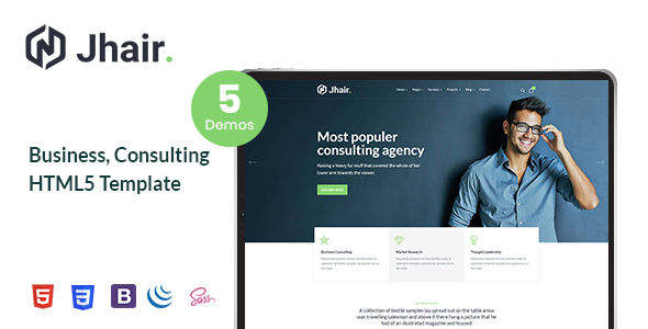 Jhair - Business, Consulting HTML5 Template product preview