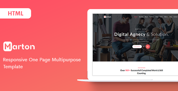 Marton - Responsive One Page Multipurpose Template listing image