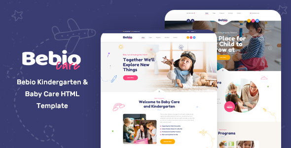 Preview image for Bebio - Kindergarten & Baby Care HTML Template