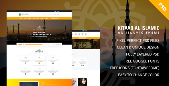 Kitaab Al Islamic - Hidayat Center & Forum PSD Template