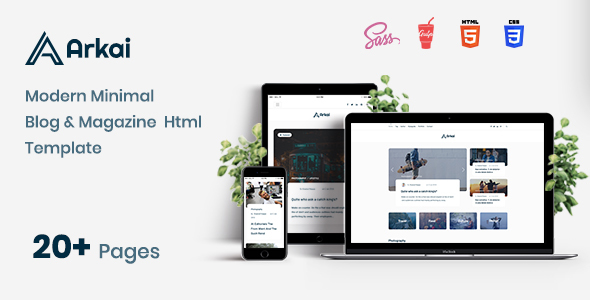 Arkai - Responsive Blog and Portfolio HTML Template