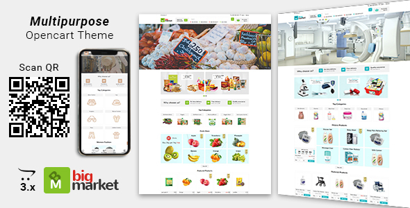 Bigmarket - Multipurpose Responsive  Grocery | Drugs | Fashion Opencart 3.X Theme