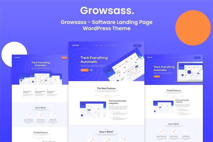 Growsass – Software Landing Page WordPress Theme 1.0.6